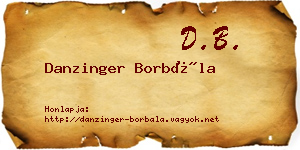 Danzinger Borbála névjegykártya